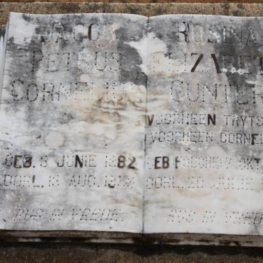CORNELIUS Jacob Petrus 1882-1959 &amp; Rosina Elizabeth GUNTER formerly TRYTSMAN formerly CORNELIUS 1879-1983
