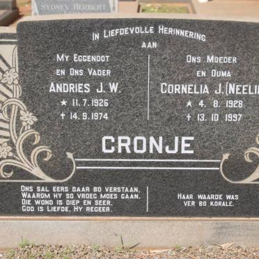 CRONJE Andries J.W. 1926-1974 &amp; Cornelia J. 1928-1997