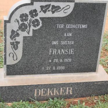DEKKER Fransie 1928-1998
