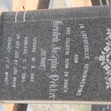 DEKKER Hendrik Josefus 1962-1985