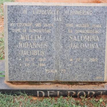 DELPORT Willem Johannes Jacobus 1918-1990 &amp; Salomina Jacomina 1909-
