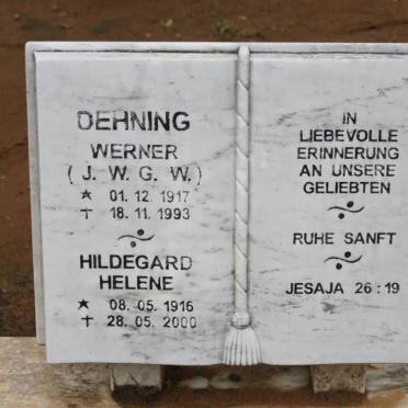 DEHNING J.W.G.W. 1917-1993 &amp; Hildegard Helene 1916-2000