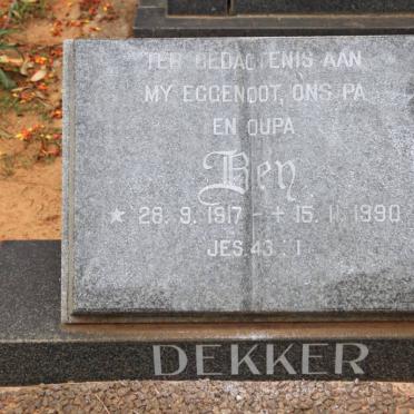DEKKER Ben 1917-1990