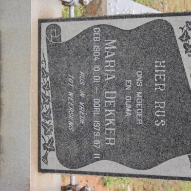 DEKKER Jan 1896-1963 &amp; Maria 1904-1979
