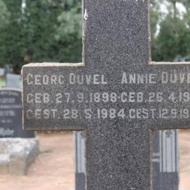 DÜVEL Georg 1898-1984 &amp; Annie 1903-1985