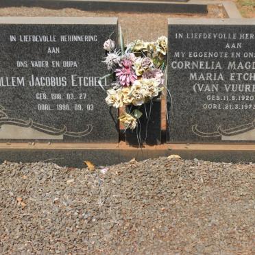 ETCHELL Willem Jacobus 1918-1998 &amp; Cornelia Magdalena Maria VAN VUUREN 1920-1973