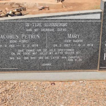 ERLANK Jacobus Petrus 1901-1974 &amp; Mary NADER 1907-1974