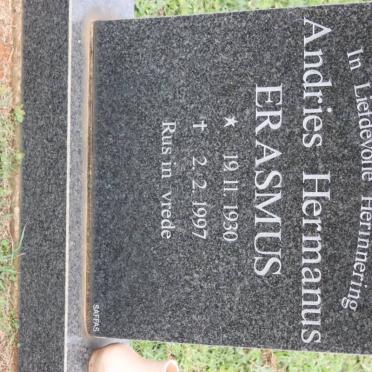 ERASMUS Andries Hermanus 1930-1997