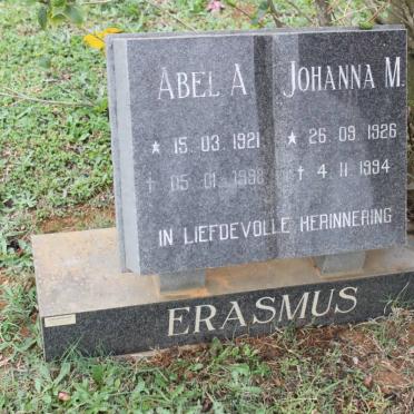 ERASMUS Abel A. 1921-1998 &amp; Johanna M. 1926-1994