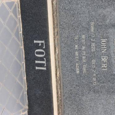 FOTI John Bert 1920-1972