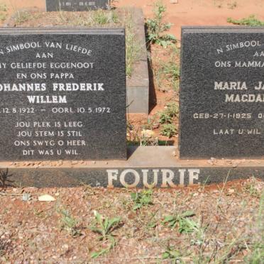 FOURIE Johannes Frederik Willem 1922-1972 &amp; Maria Jacoba Magdalena 1925-1981