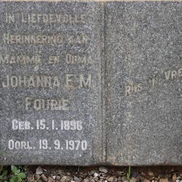 FOURIE Johanna E.M. 1896-1970