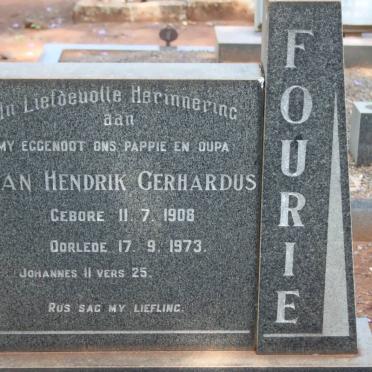 FOURIE Jan Hendrik Gerhardus 1908-1973