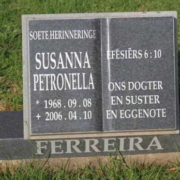 FERREIRA Susanna Petronella 1968-2006
