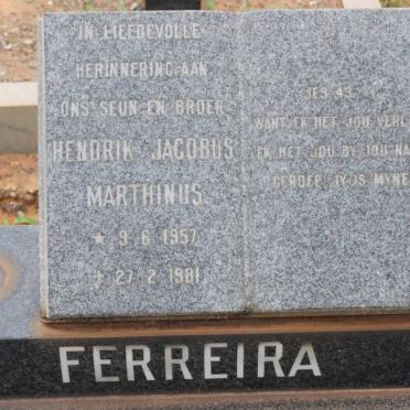 FERREIRA Hendrik Jacobus Marthinus 1952-1981