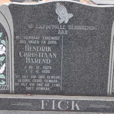 FICK Hendrik Christiaan Barend 1923-1986