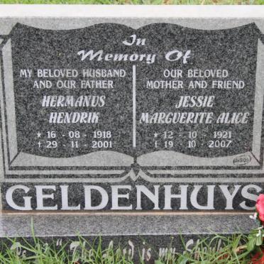 GELDENHUYS Hermanus Hendrik 1918-2001 &amp; Jessie Marguerite Alice 1921-2007