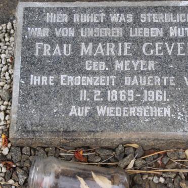 GEVERS Marie nee MEYER 1869-1961