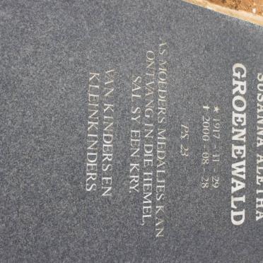 GROENEWALD Maria Elizabeth Susanna Aletha 1917-2000