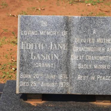 GASKIN Edith Jane 1874-1978