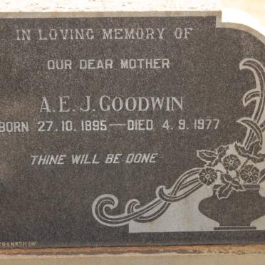 GOODWIN R.A. 1893-1963 &amp; A.E.J. 1895-1977