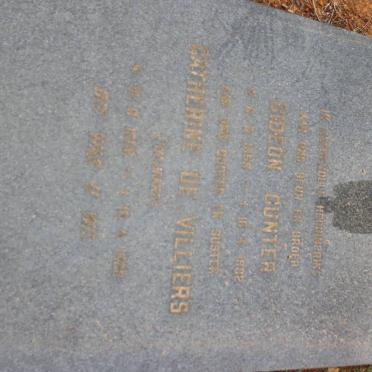 GUNTER Gideon 1955-1982 :: DE VILLIERS Catherine nee GUNTER -1982