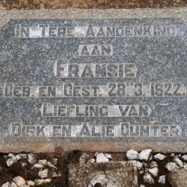 GUNTER Fransie 1922-1922