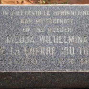 GUERRE Jacoba Wilhelmina, de la nee DU TOIT 1926-1948