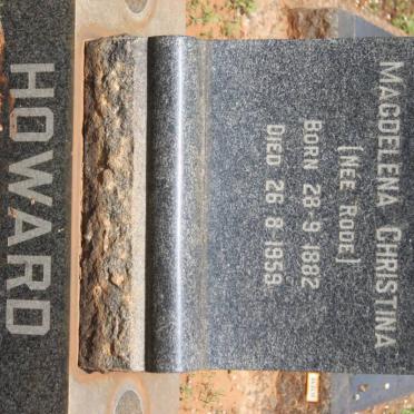 HOWARD Magdelena Christina  nee RODE 1882-1959