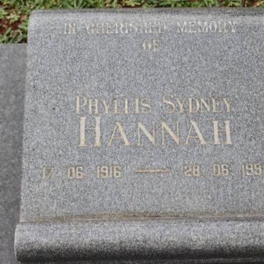 HANNAH Phyllis Sydney 1916-1992