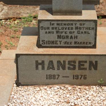 HANSEN Norah Sidney nee WARREN 1887-1976