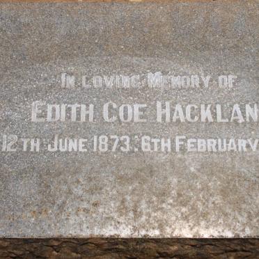 HACKLAND Edith Coe 1873-1928