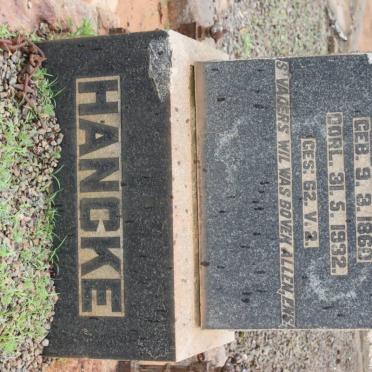 HANCKE Maria Johanna, formely SASSENBERG nee DU PREEZ 1860-1932