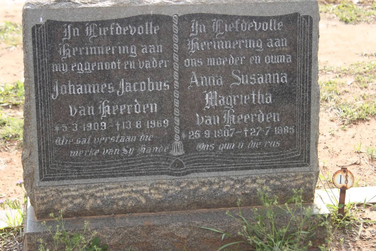 HEERDEN Johannes Jacobus, van 1909-1969 &amp; Anna Susanna Magrietha 1907-1985