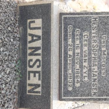 JANSEN Hester Sophia nee VAN ZYL 1864-1932