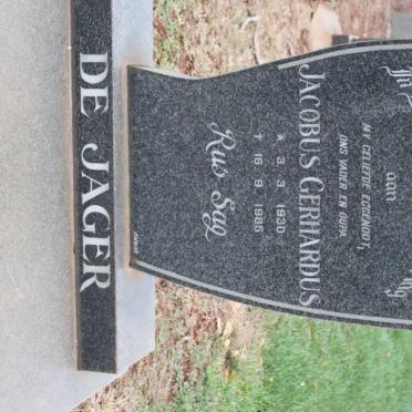 JAGER Jacobus Gerhardus, de 1930-1985
