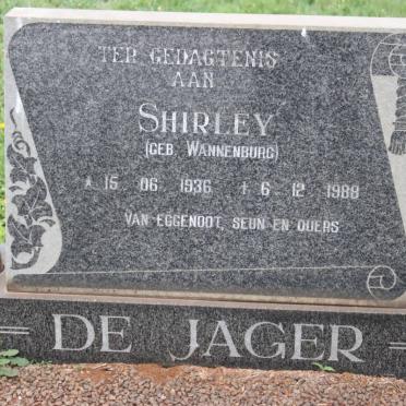 JAGER Shirley, de nee WANNENBURG 1936-1988