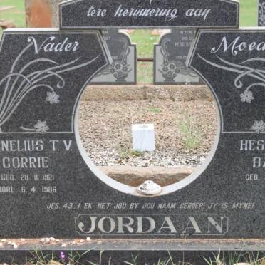 JORDAAN Cornelius T.V. 1921-1986 &amp; Hester P. 1926-