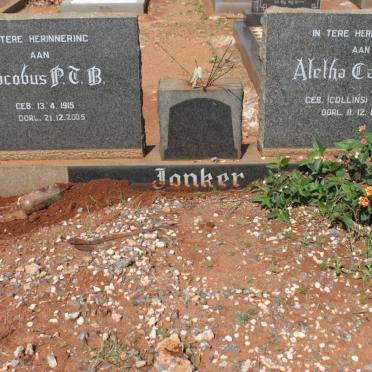 JONKER Jacobus P.C.B. 1915-2005 &amp; Aletha Cathrina COLLINS 1921-1974