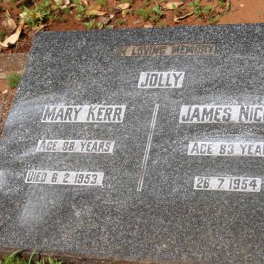 JOLLY James Nicoll -1954 &amp; Mary Kerr -1953