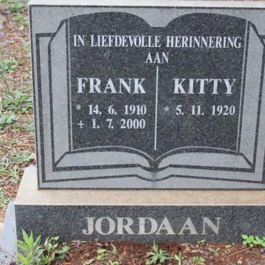 JORDAAN Frank 1910-2000 &amp; Kitty 1920-