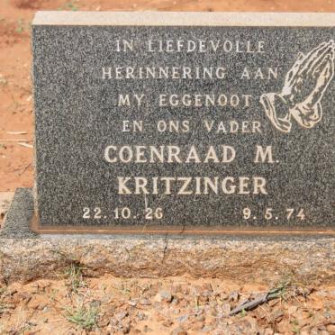 KRITZINGER Coenraad M. 1926-1974