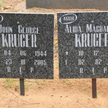 KRUGER John George 1944-2005 &amp; Alida Magdalena 1952-1971