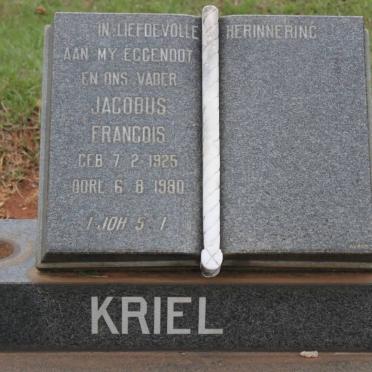 KRIEL Jacobus Francois 1925-1980