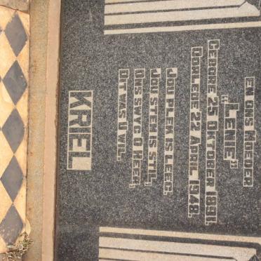 KRIEL Lenie 1891-1948