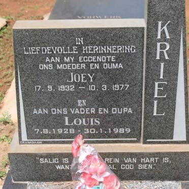KRIEL Louis 1928-1989 &amp; Joey 1932-1977