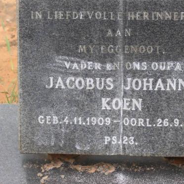 KOEN Jacobus Johannes 1909-1973