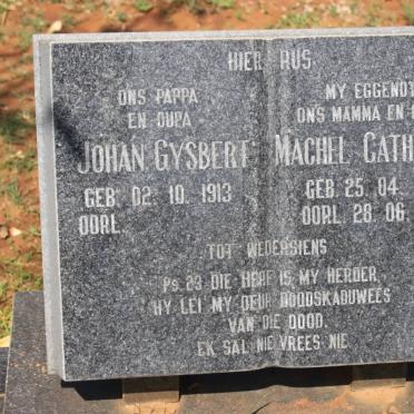 KOCH Johan Gysbert 1913- &amp; Machel Catharina 1924-1998