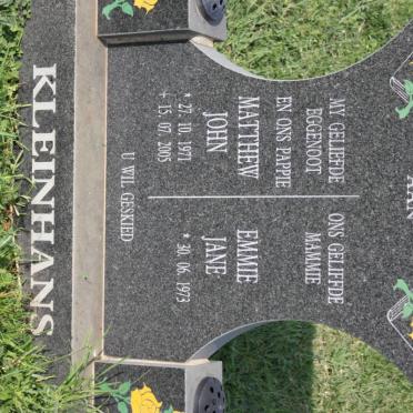 KLEINHANS Matthew John 1971-2005 &amp; Emmie Jane 1973-