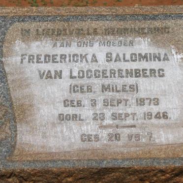 LOGGERENBERG Fredericka Salomina, van nee MILES 1873-1946